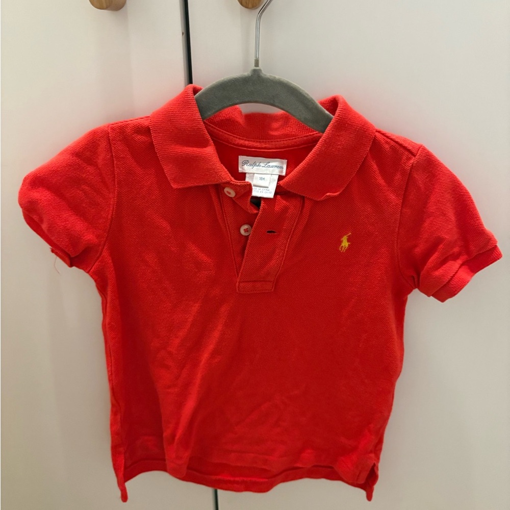 Ralph Lauren Red Polo short sleeve shirt baby boy toddler 18 months